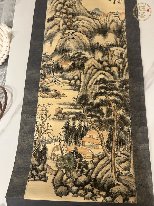古玩字畫吳待秋款山水立軸真品鑒賞圖