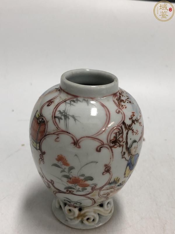 古玩陶瓷乾隆·廣彩開窗滿大人圖小瓶拍賣,當前價格888元