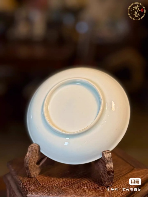古玩陶瓷花鳥紋青花五彩盤真品鑒賞圖