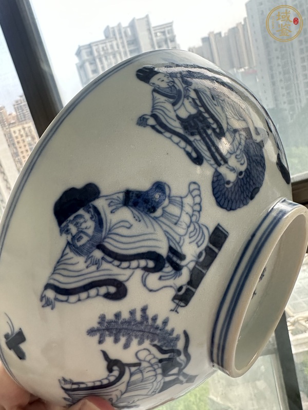古玩陶瓷青花八仙人物碗真品鑒賞圖