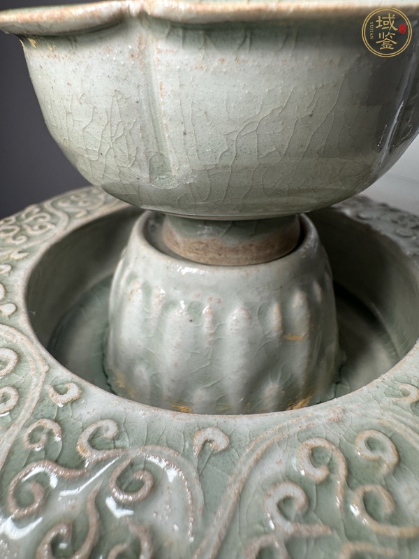 古玩陶瓷高麗青瓷茶盞(帶盞托)真品鑒賞圖
