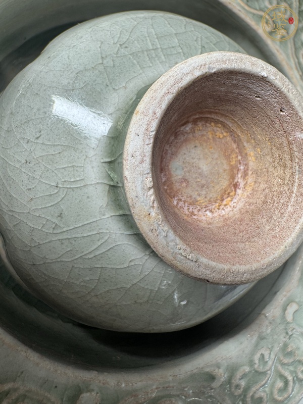 古玩陶瓷高麗青瓷茶盞(帶盞托)真品鑒賞圖