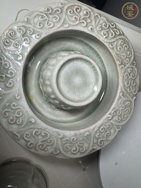 古玩陶瓷高麗青瓷茶盞(帶盞托)真品鑒賞圖