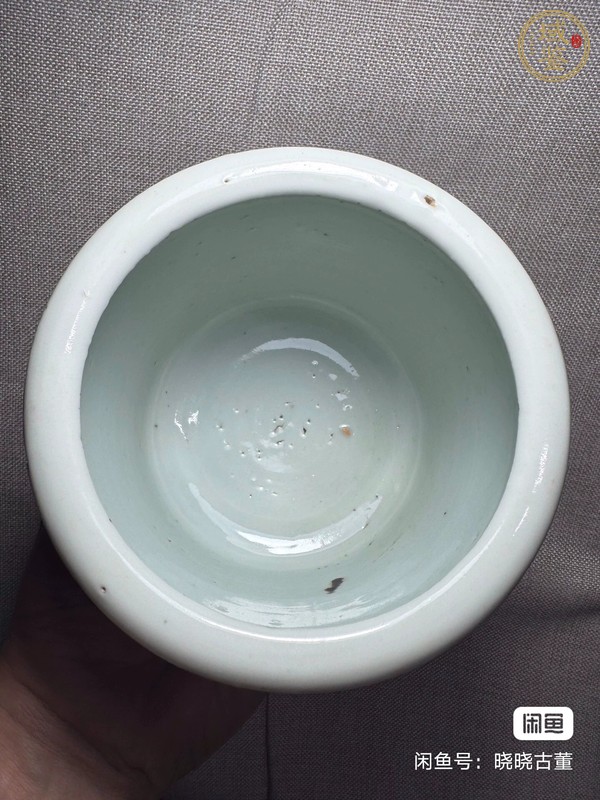 古玩陶瓷龍紋青花圈足筒式香爐真品鑒賞圖