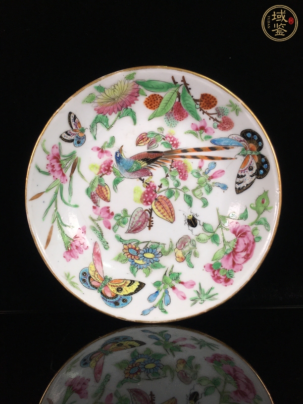 古玩陶瓷廣彩花鳥紋盤真品鑒賞圖