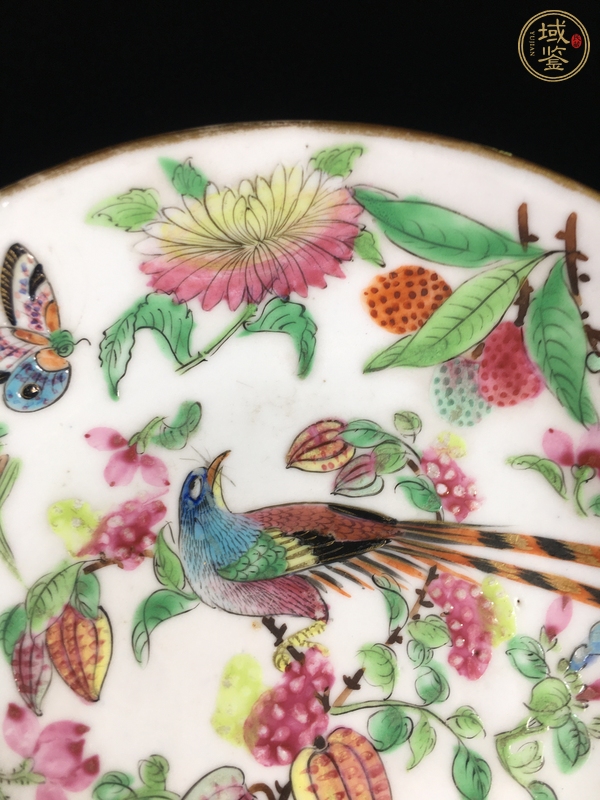 古玩陶瓷廣彩花鳥紋盤真品鑒賞圖