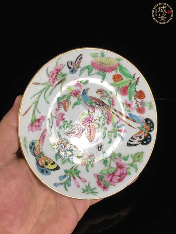 古玩陶瓷廣彩花鳥紋盤真品鑒賞圖