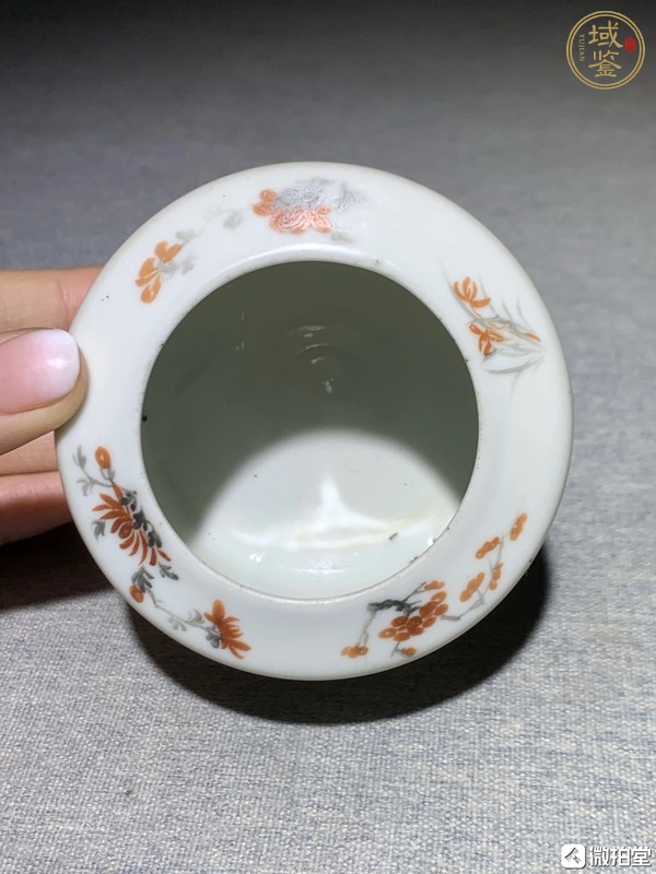 古玩陶瓷粉彩五子多魁水盂真品鑒賞圖