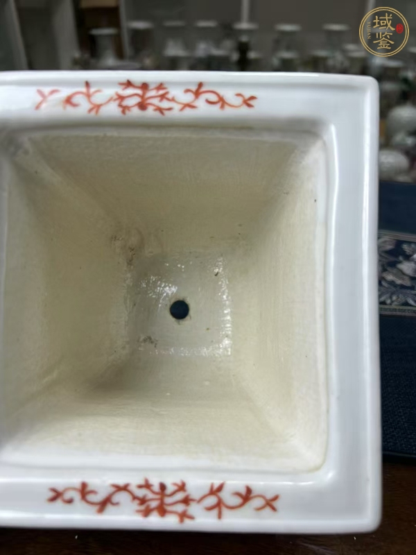 古玩陶瓷民國 粉彩無雙譜四方花盆真品鑒賞圖