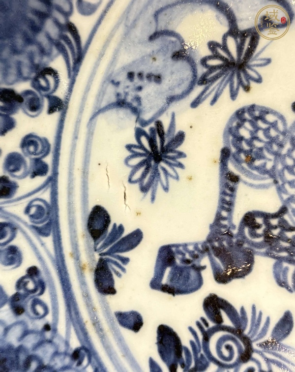 古玩麒麟紋青花盤真品鑒賞圖
