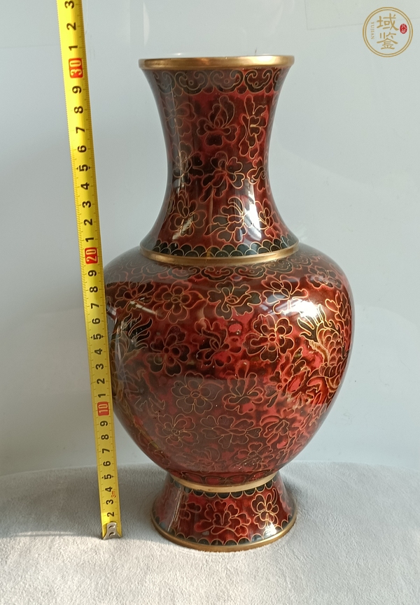 古玩雜項景泰藍龍紋花瓶真品鑒賞圖