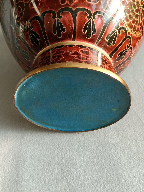 古玩雜項景泰藍龍紋花瓶真品鑒賞圖