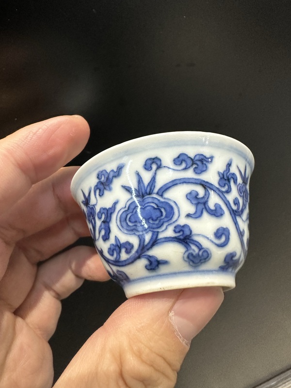 古玩陶瓷青花杯拍賣，當前價格2000元