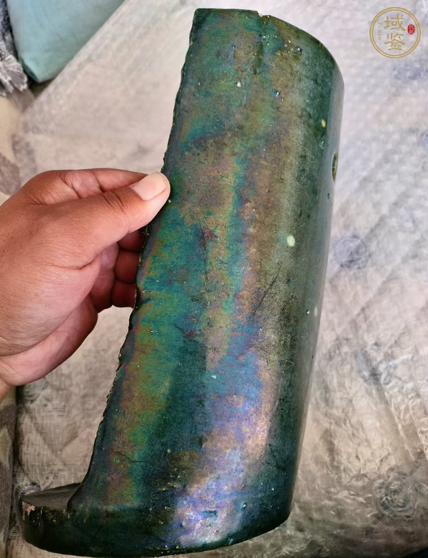 古玩龍紋綠釉瓦當真品鑒賞圖
