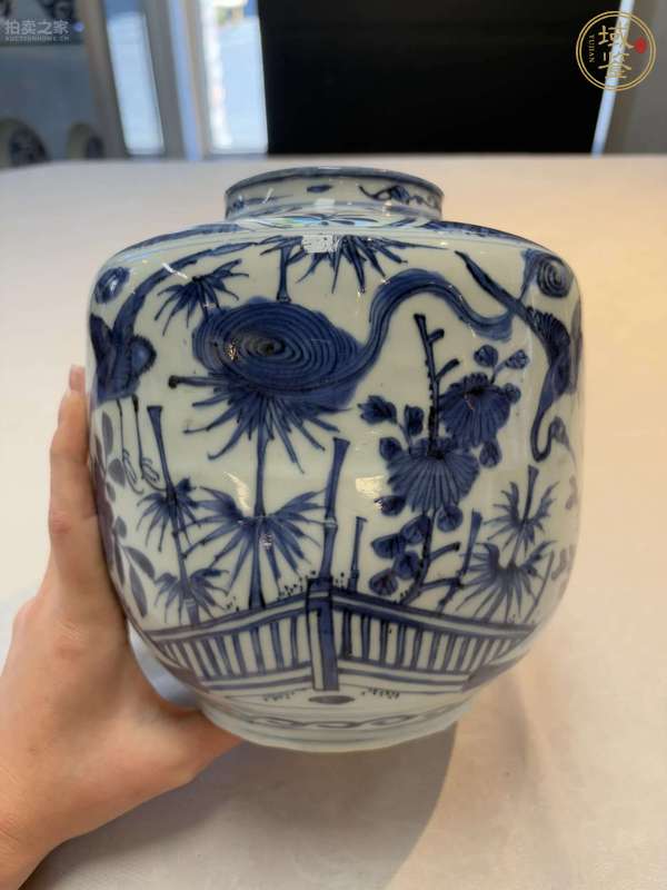 古玩陶瓷晚明青花罐真品鑒賞圖