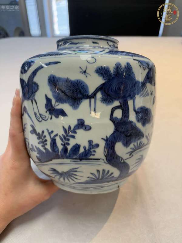 古玩陶瓷晚明青花罐真品鑒賞圖