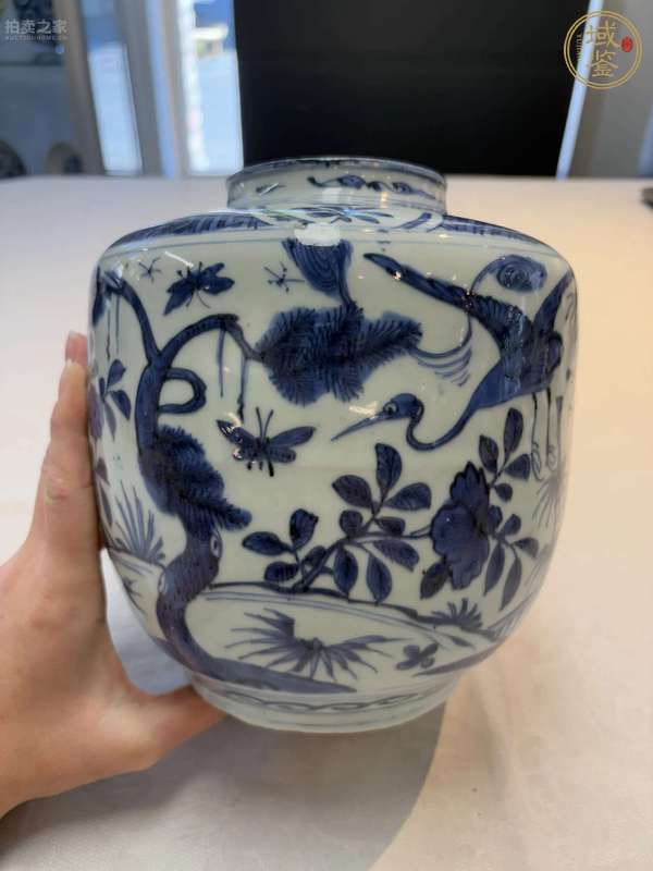 古玩陶瓷晚明青花罐真品鑒賞圖
