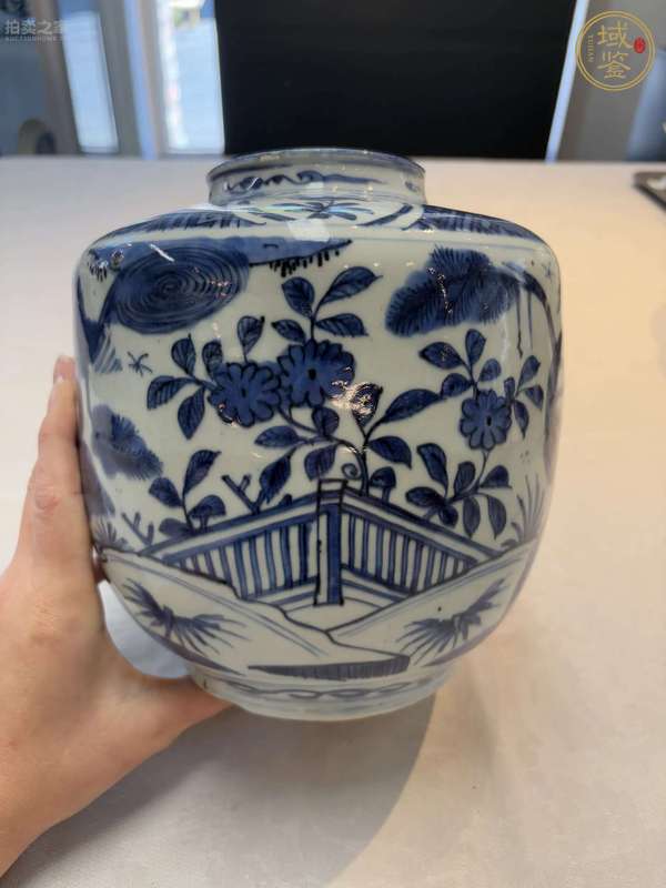 古玩陶瓷晚明青花罐真品鑒賞圖