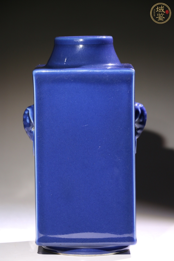 古玩霽藍釉琮式瓶真品鑒賞圖