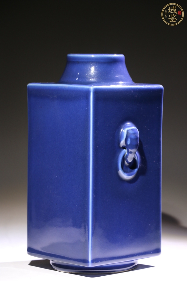 古玩陶瓷霽藍釉琮式瓶真品鑒賞圖