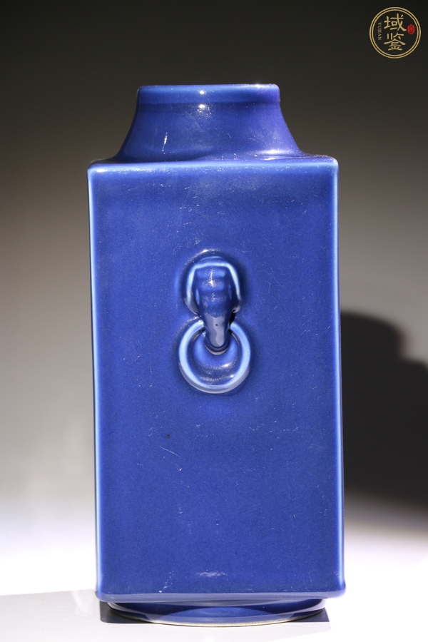古玩陶瓷霽藍釉琮式瓶真品鑒賞圖