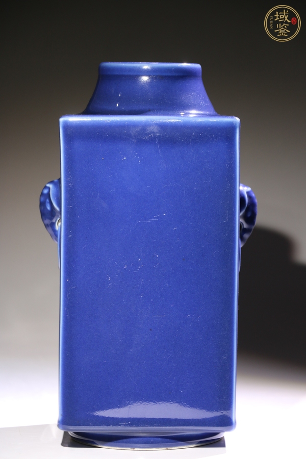 古玩陶瓷霽藍釉琮式瓶真品鑒賞圖