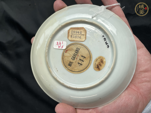 古玩陶瓷粉彩教子圖人物紋杯碟真品鑒賞圖