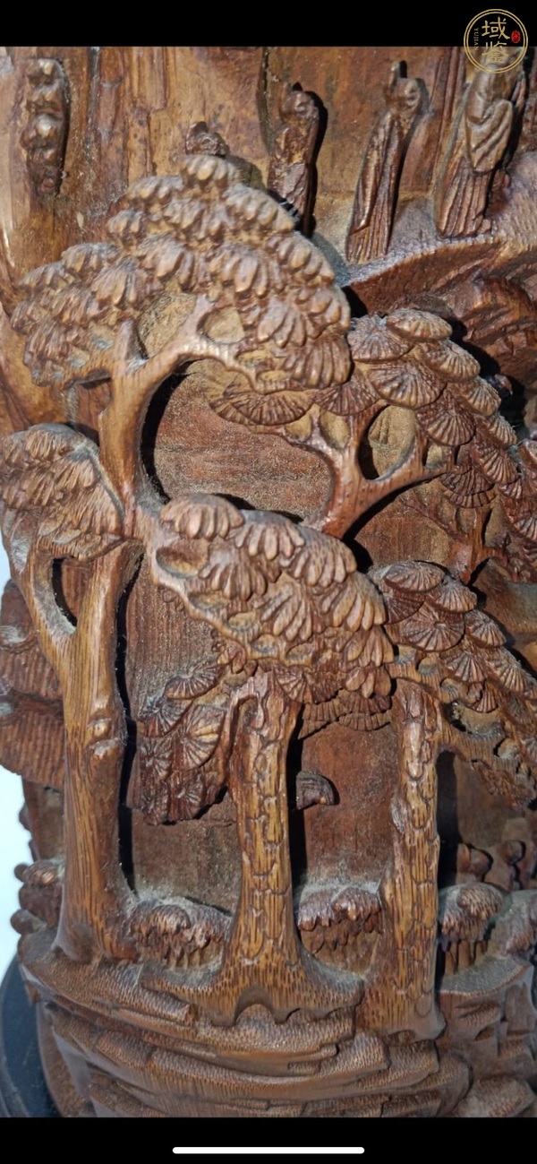 古玩竹雕山子真品鑒賞圖