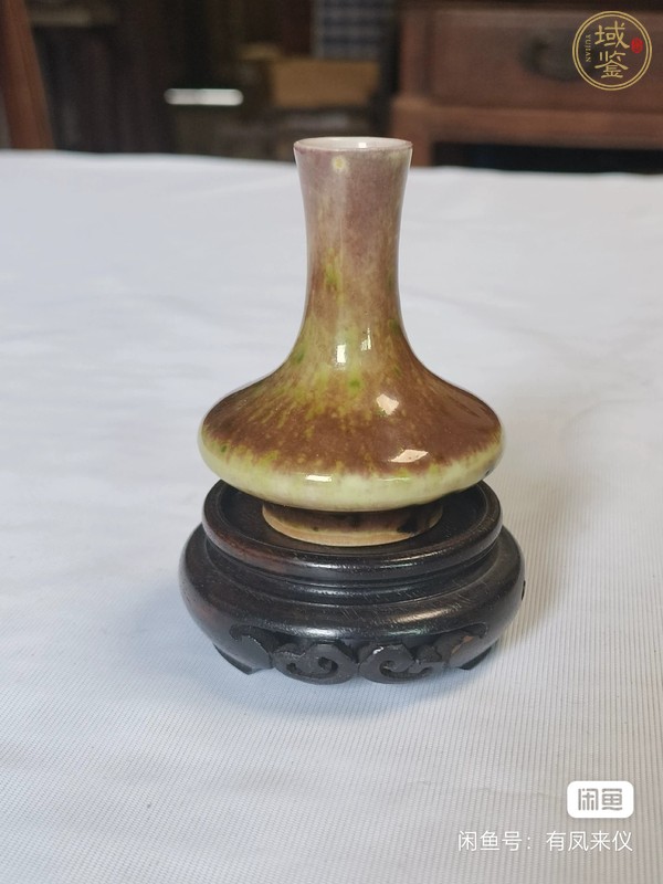古玩陶瓷豇豆紅釉荸薺瓶真品鑒賞圖