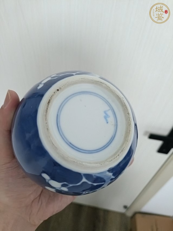 古玩青花留白梅紋罐真品鑒賞圖