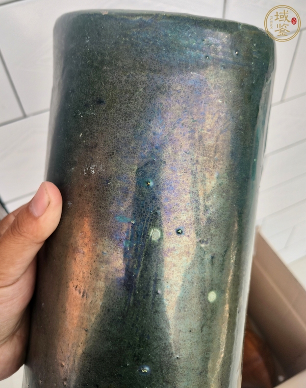 古玩陶瓷龍紋綠釉瓦當真品鑒賞圖