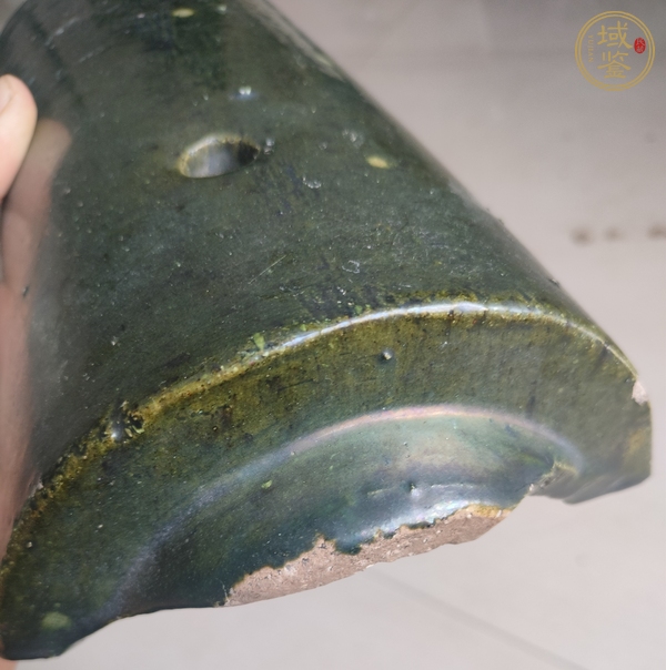古玩陶瓷龍紋綠釉瓦當真品鑒賞圖