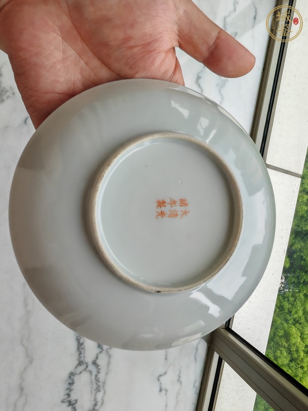 古玩胭脂紅釉龍紋盤真品鑒賞圖