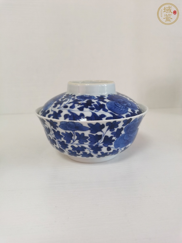 古玩陶瓷若深珍藏青花蓋碗真品鑒賞圖