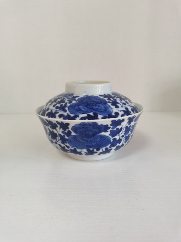 古玩陶瓷清光緒若深珍藏青花蓋碗拍賣，當前價格2800元