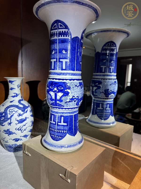 古玩陶瓷青花花觚真品鑒賞圖
