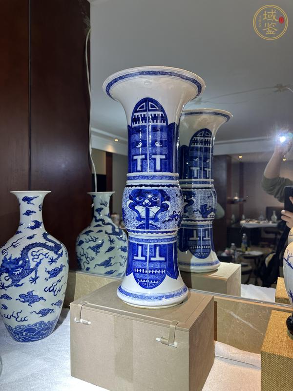 古玩陶瓷青花花觚真品鑒賞圖