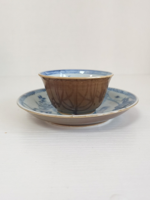 古玩轉賣清康熙斗雞圖青花杯碟一套拍賣，當前價格5500元
