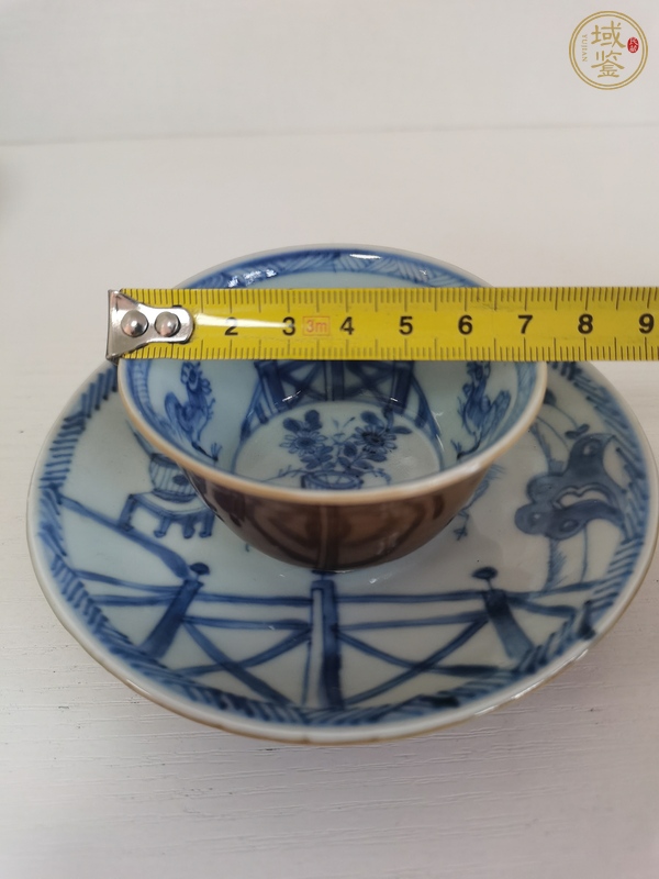 古玩陶瓷 斗雞圖青花盤真品鑒賞圖