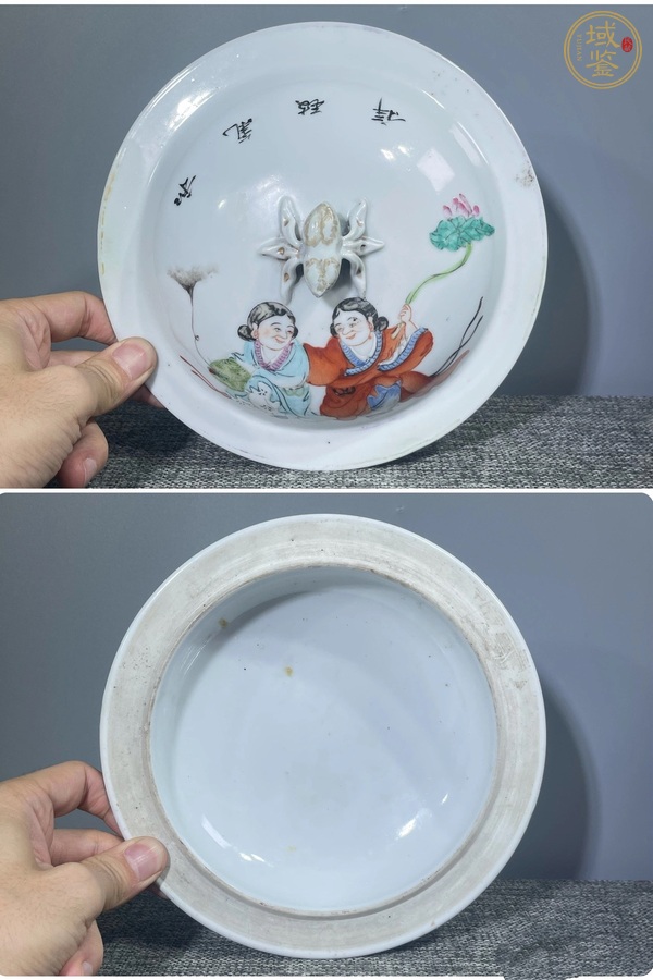 古玩陶瓷和合二仙四系粥罐真品鑒賞圖