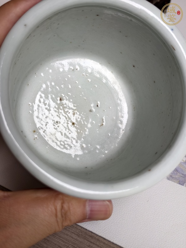 古玩陶瓷清中期青花三足爐真品鑒賞圖
