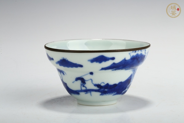 古玩清晚·青花漁樵耕讀紋茶碗真品鑒賞圖