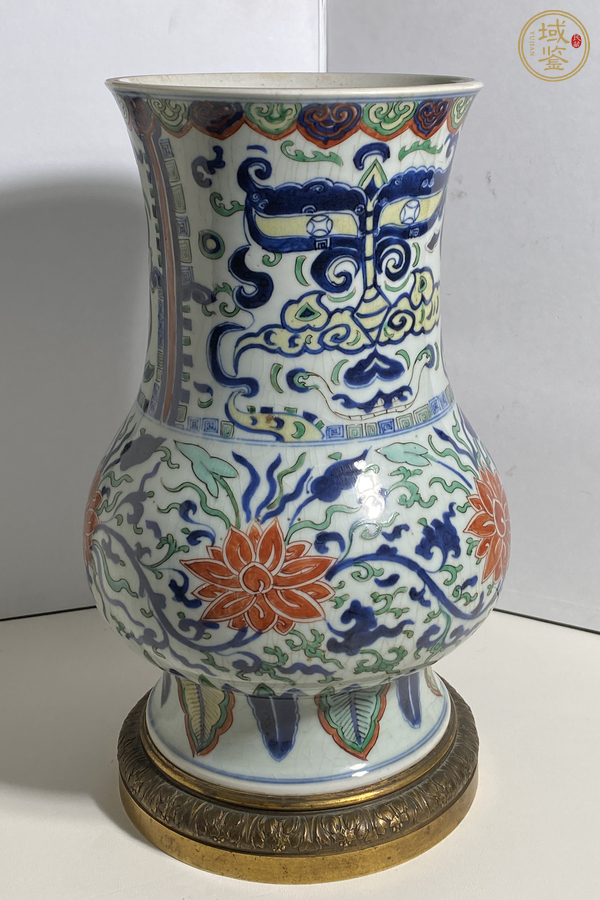 古玩陶瓷花卉紋尊真品鑒賞圖