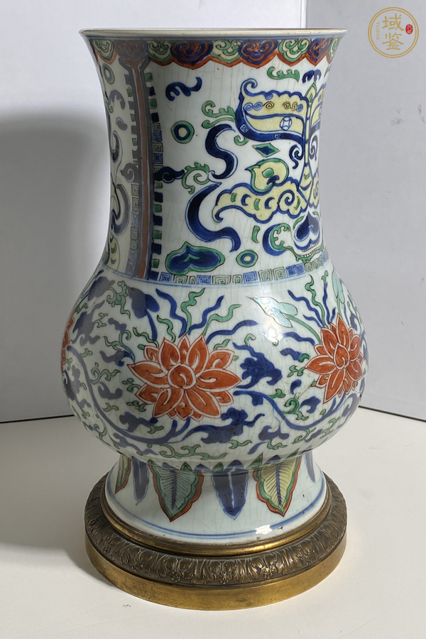 古玩陶瓷花卉紋尊真品鑒賞圖