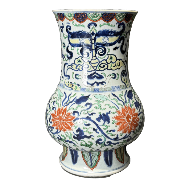 古玩陶瓷花卉紋尊真品鑒賞圖
