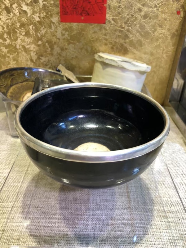 古玩陶瓷定窯系黑釉缽式碗，款少見真品鑒賞圖