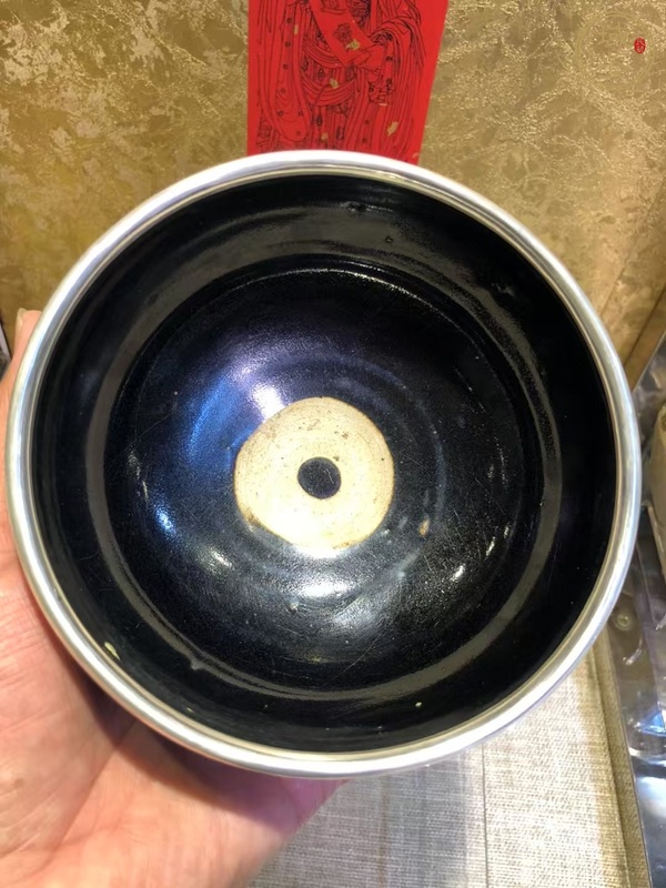 古玩陶瓷定窯系黑釉缽式碗，款少見真品鑒賞圖