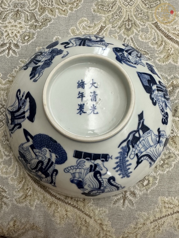 古玩青花八仙人物碗真品鑒賞圖
