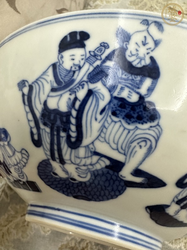 古玩陶瓷青花八仙人物碗真品鑒賞圖