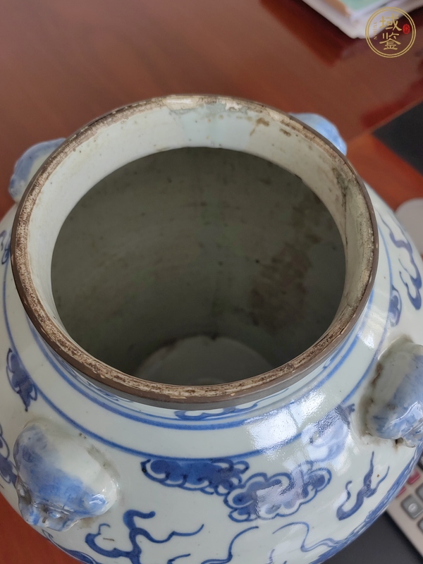 古玩陶瓷龍紋四系將軍罐真品鑒賞圖